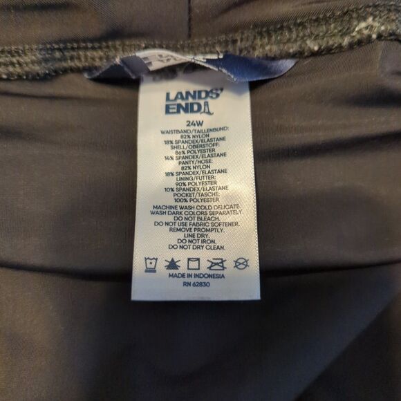 Lands End Quick Dry Modest Swim Shorts Womens 24W Plus Black Swimwear Pockets - Picture 5 of 7